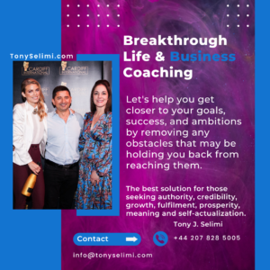 Growth & Solution Focused Business Coaching with Human Behaviour Specialist Tony J. Selimi