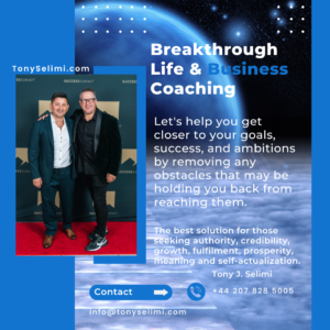 Experience Tony J. Selimi breakthrough coaching to overcome a challenge, generate ideas, clarify your values, vision, and goals and find out what your destiny could be like.
