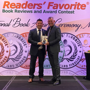 Tony J. Selimi Winning Reader's Favourite Book Award for The Unfakeable Code®